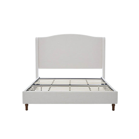 Queen Minimalist Upholstered Wingback Chenille Bed Frame - Minimalist Designs - Omega Lifestyles