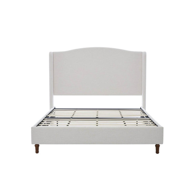 Queen Minimalist Upholstered Wingback Chenille Bed Frame - Minimalist Designs - Omega Lifestyles