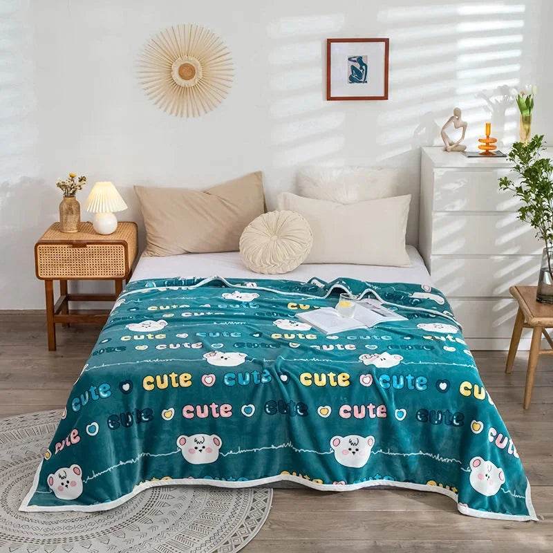 Hello Kitty Plush Cartoon Coral Fleece Blanket - Omega Lifestyles