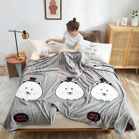 Hello Kitty Plush Cartoon Coral Fleece Blanket - Omega Lifestyles