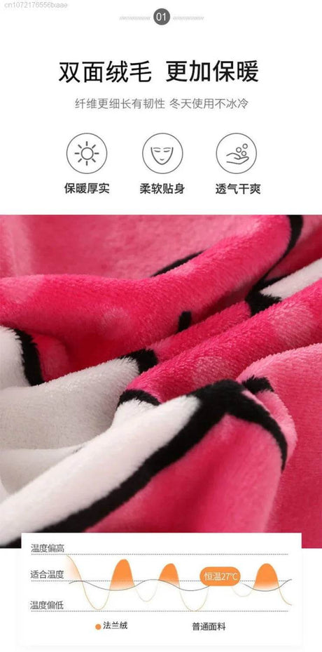Hello Kitty Plush Cartoon Coral Fleece Blanket - Omega Lifestyles