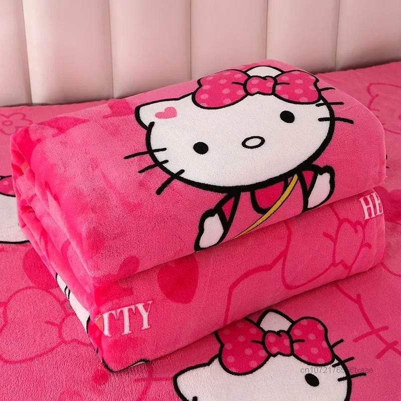Hello Kitty Plush Cartoon Coral Fleece Blanket - Omega Lifestyles