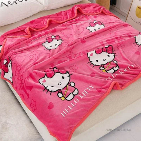 Hello Kitty Plush Cartoon Coral Fleece Blanket - Omega Lifestyles