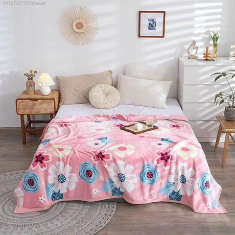 Hello Kitty Plush Cartoon Coral Fleece Blanket - Omega Lifestyles
