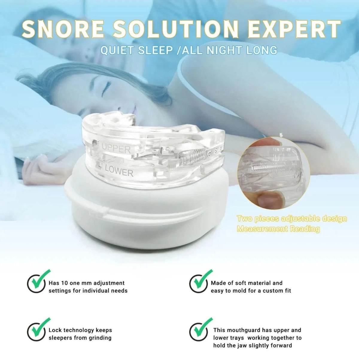 Adjustable Transparent Anti Snore Mouth Guard - Sleep Galleria