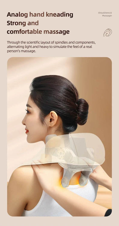 20W Powerful Brushless Motor Wireless Neck Shoulder Massager - Omega Lifestyles