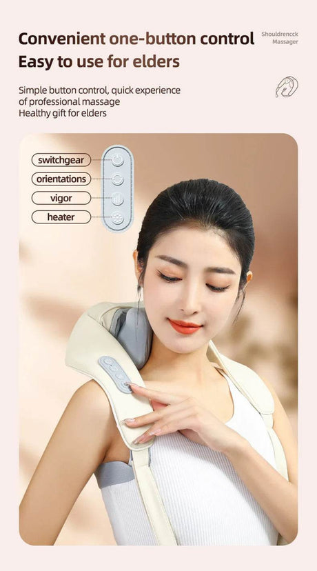 20W Powerful Brushless Motor Wireless Neck Shoulder Massager - Omega Lifestyles
