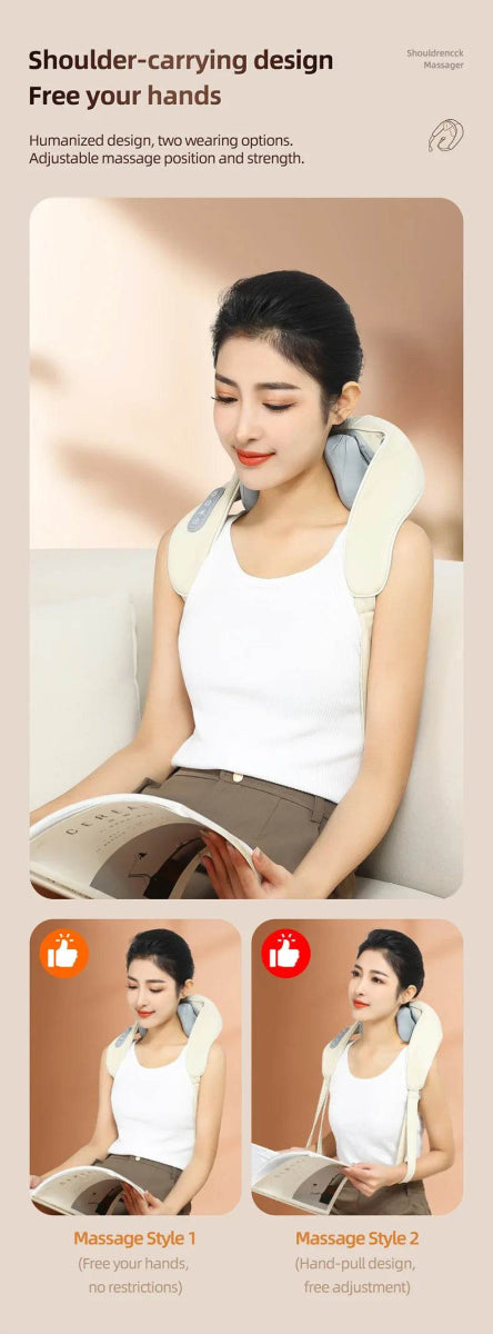 20W Powerful Brushless Motor Wireless Neck Shoulder Massager - Omega Lifestyles
