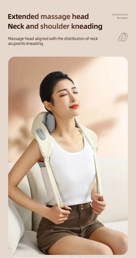 20W Powerful Brushless Motor Wireless Neck Shoulder Massager - Omega Lifestyles