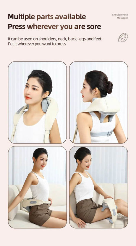 20W Powerful Brushless Motor Wireless Neck Shoulder Massager - Omega Lifestyles