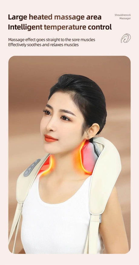 20W Powerful Brushless Motor Wireless Neck Shoulder Massager - Omega Lifestyles