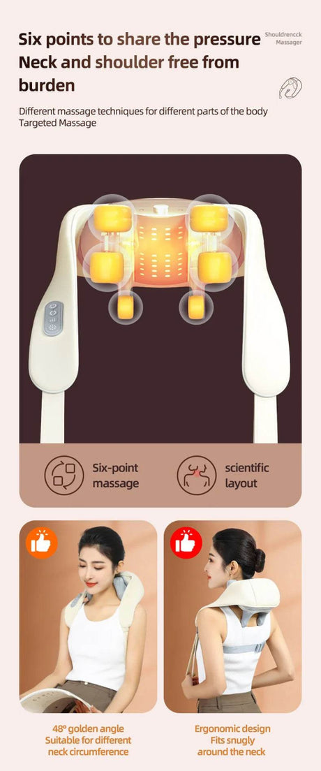 20W Powerful Brushless Motor Wireless Neck Shoulder Massager - Omega Lifestyles