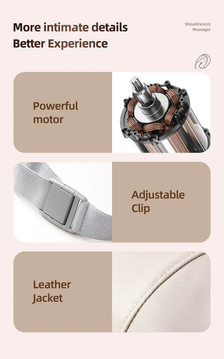 20W Powerful Brushless Motor Wireless Neck Shoulder Massager - Omega Lifestyles