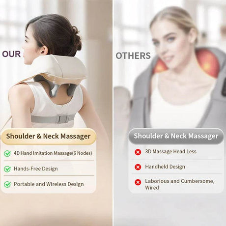 20W Powerful Brushless Motor Wireless Neck Shoulder Massager - Omega Lifestyles
