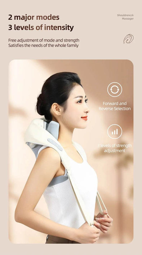 20W Powerful Brushless Motor Wireless Neck Shoulder Massager - Omega Lifestyles