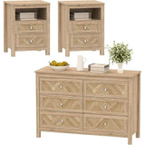 3-Piece Engineered Wood Bedroom Dresser And Nightstand Set - Omega Lifestyles