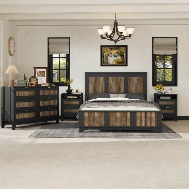 4 Piece Modern Queen Bedroom Furniture Set - Omega Lifestyles