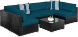 7-Piece Modular Outdoor Wicker Patio Sectional Set - Omega Lifestyles