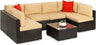 7-Piece Modular Outdoor Wicker Patio Sectional Set - Omega Lifestyles