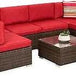 7-Piece Modular Outdoor Wicker Patio Sectional Set - Omega Lifestyles