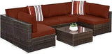 7-Piece Modular Outdoor Wicker Patio Sectional Set - Omega Lifestyles