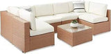 7-Piece Modular Outdoor Wicker Patio Sectional Set - Omega Lifestyles