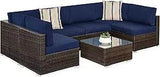7-Piece Modular Outdoor Wicker Patio Sectional Set - Omega Lifestyles