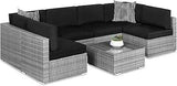 7-Piece Modular Outdoor Wicker Patio Sectional Set - Omega Lifestyles