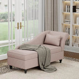 Modern Indoor Storage Upholstered Fabric Chaise Lounge - Omega Lifestyles