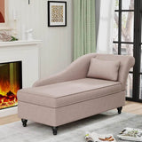 Modern Indoor Storage Upholstered Fabric Chaise Lounge - Omega Lifestyles