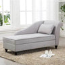 Modern Indoor Storage Upholstered Fabric Chaise Lounge - Omega Lifestyles