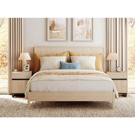 Modern Light Oak Dresser And Nightstand Set Of 3 - Omega Lifestyles