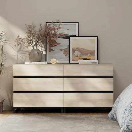 Modern Light Oak Dresser And Nightstand Set Of 3 - Omega Lifestyles