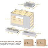 Modern White Glossy Closet Island With Drawers And Light - Omega Lifestyles