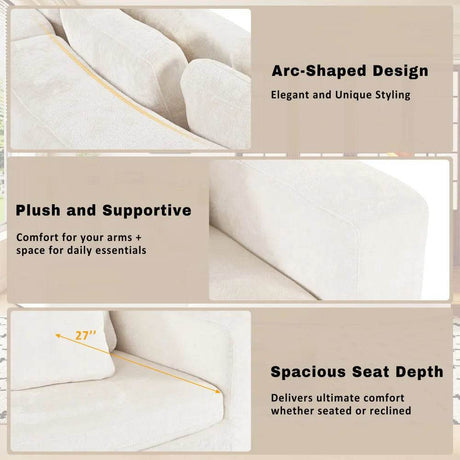 2-Piece Chenille Modular Curved Sectional Sofa Set - Omega Lifestyles