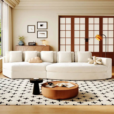 2-Piece Chenille Modular Curved Sectional Sofa Set - Omega Lifestyles