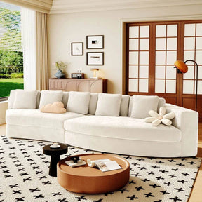 2-Piece Chenille Modular Curved Sectional Sofa Set - Omega Lifestyles