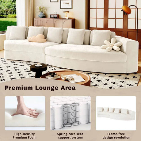 2-Piece Chenille Modular Curved Sectional Sofa Set - Omega Lifestyles