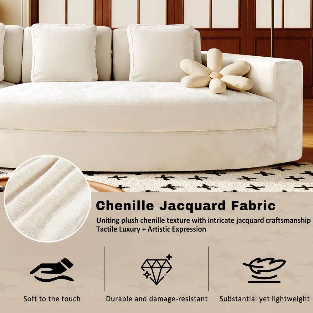 2-Piece Chenille Modular Curved Sectional Sofa Set - Omega Lifestyles