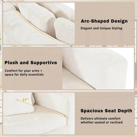 2-Piece Chenille Modular Curved Sectional Sofa Set - Omega Lifestyles