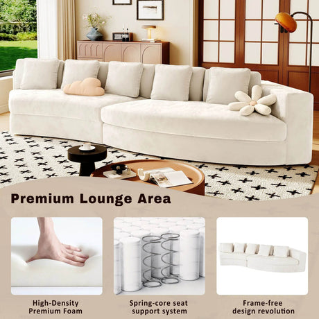 2-Piece Chenille Modular Curved Sectional Sofa Set - Omega Lifestyles