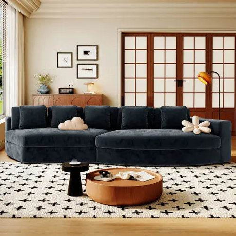 2-Piece Chenille Modular Curved Sectional Sofa Set - Omega Lifestyles