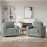 Modern Linen 360-Degree Swivel Armchair - Omega Lifestyles
