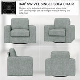 Modern Linen 360-Degree Swivel Armchair - Omega Lifestyles