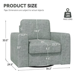 Modern Linen 360-Degree Swivel Armchair - Omega Lifestyles