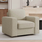 Modern Linen 360-Degree Swivel Armchair - Omega Lifestyles