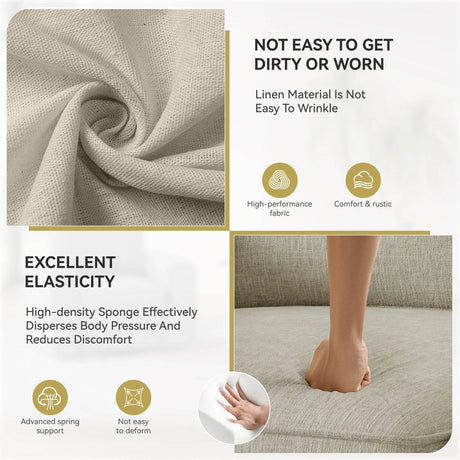 Modern Linen 360-Degree Swivel Armchair - Omega Lifestyles