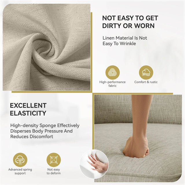 Modern Linen 360-Degree Swivel Armchair - Omega Lifestyles