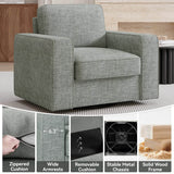 Modern Linen 360-Degree Swivel Armchair - Omega Lifestyles