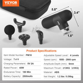 Vevor Portable Deep Tissue Massage Gun - Omega Lifestyles